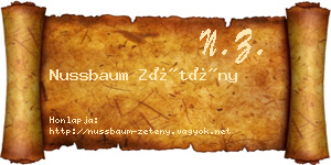 Nussbaum Zétény névjegykártya